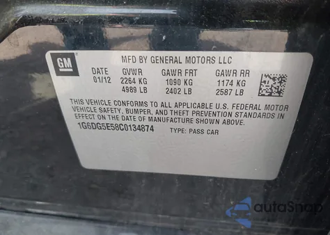 2012 Cadillac Cts Luxury from USA, damaged, VIN 1G6DG5E58C0134874